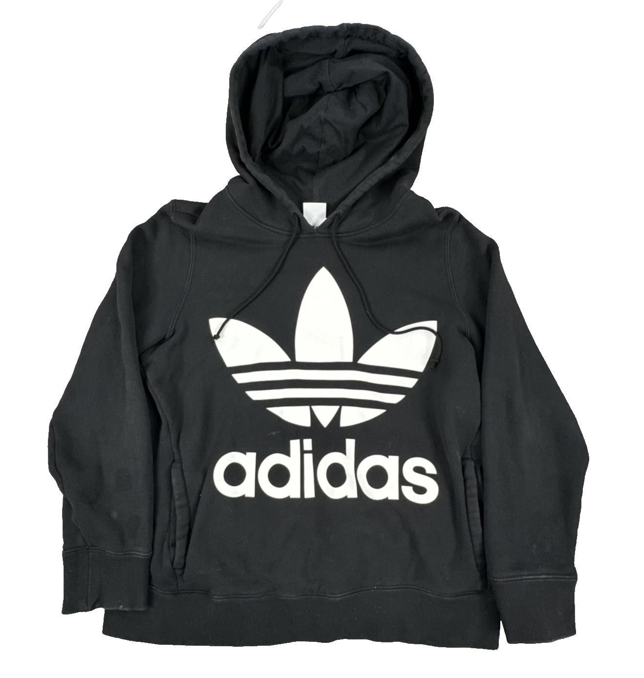 adidas Originals Men's Trefoil Hoodie Black Pullover Fleece Sweatshirt Size S