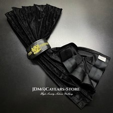 Junction Produce Black Velvet Luxury Gold Car Curtains Window Shade Valance 60s