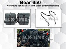 Genuine Royal Enfield Bear 650 Soft Pannier Bags With Mounting Rails Grey