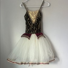 Adorable Burgundy  Cream Tutu Revolution Dance Wear Last Farewell Kids Size SA