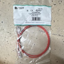 Panduit Cat 6 Ethernet Patch Cable RJ-45 3ft Red Round UTP28SP3RD