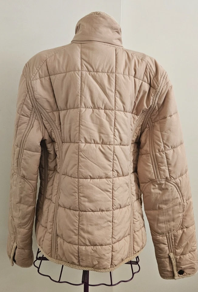 Lauren Ralph Lauren женщин S стеганая куртка желтовато-коричневый Snap спереди вельвет отделка опрятный - Изображение 3 из 4