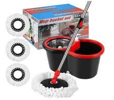 Spin Mop and Bucket with Wringer Set, 360° Spinning Mop System 3 Mop Refill usa