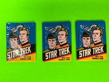 1976 Topps Star Trek Wax Pack Lot Of 3, Seals Broken