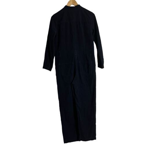 A.P.C. Justine Navy Blue Corduroy Long Sleeve Button Front Jumpsuit Size S - Picture 11 of 14