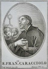 FRANCOIS CARACCIOLO PRIEST (1563-1608) SANTA MARIA PORTRAIT 19th century engraving