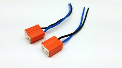 2 x H7 Ceramic Wire Wiring Car Head Light Bulb Harness Socket Plug