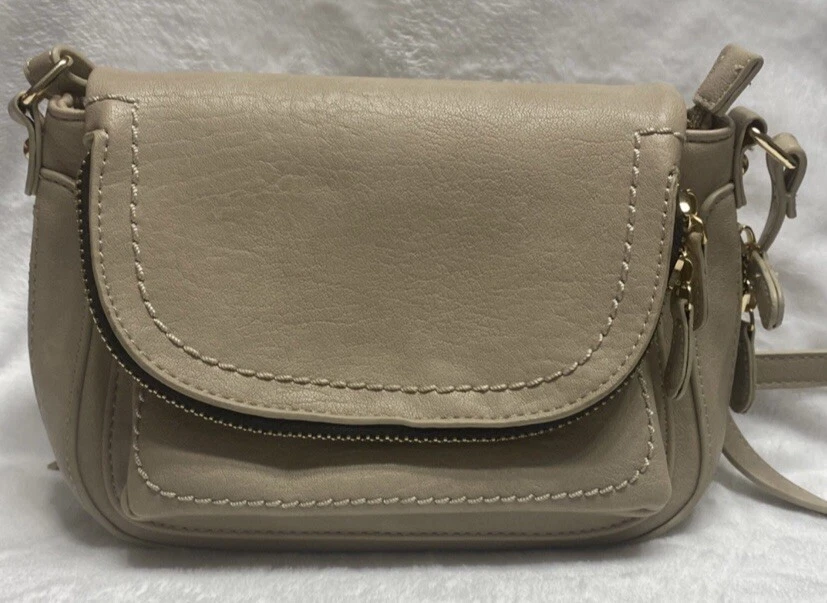 MMS Design Studio The Mini Journey crossbody purse color Taupe