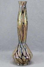 Bohemian Pallme Konig Goldspot Amethyst Veined 12 3/4 Inch Vase C. 1900