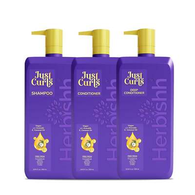 Herbishh Love at First Curl Set Curl Shampoo Conditioner Cream Diffuser Wax