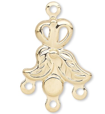 Drop, 100 Gold Plated Steel 14x13mm Leaf Chandelier Earring Connectors w/ Loops