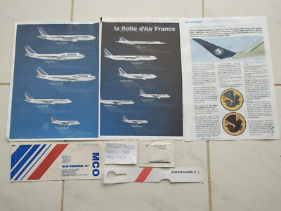 OLD AIR FRANCE AIRPLANE TICKET GOOD FOR SERVICE MCO 1989 + REFRESHED POUCH + COPI