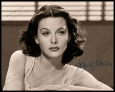 HEDY LAMARR Hermosa y Brillante Actriz y Belleza 8x10 Foto Autógrafo RP