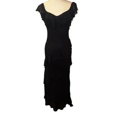 NICOLE MILLER COLLECTION Tiered Ruffle Formal Evening Gown Size 0