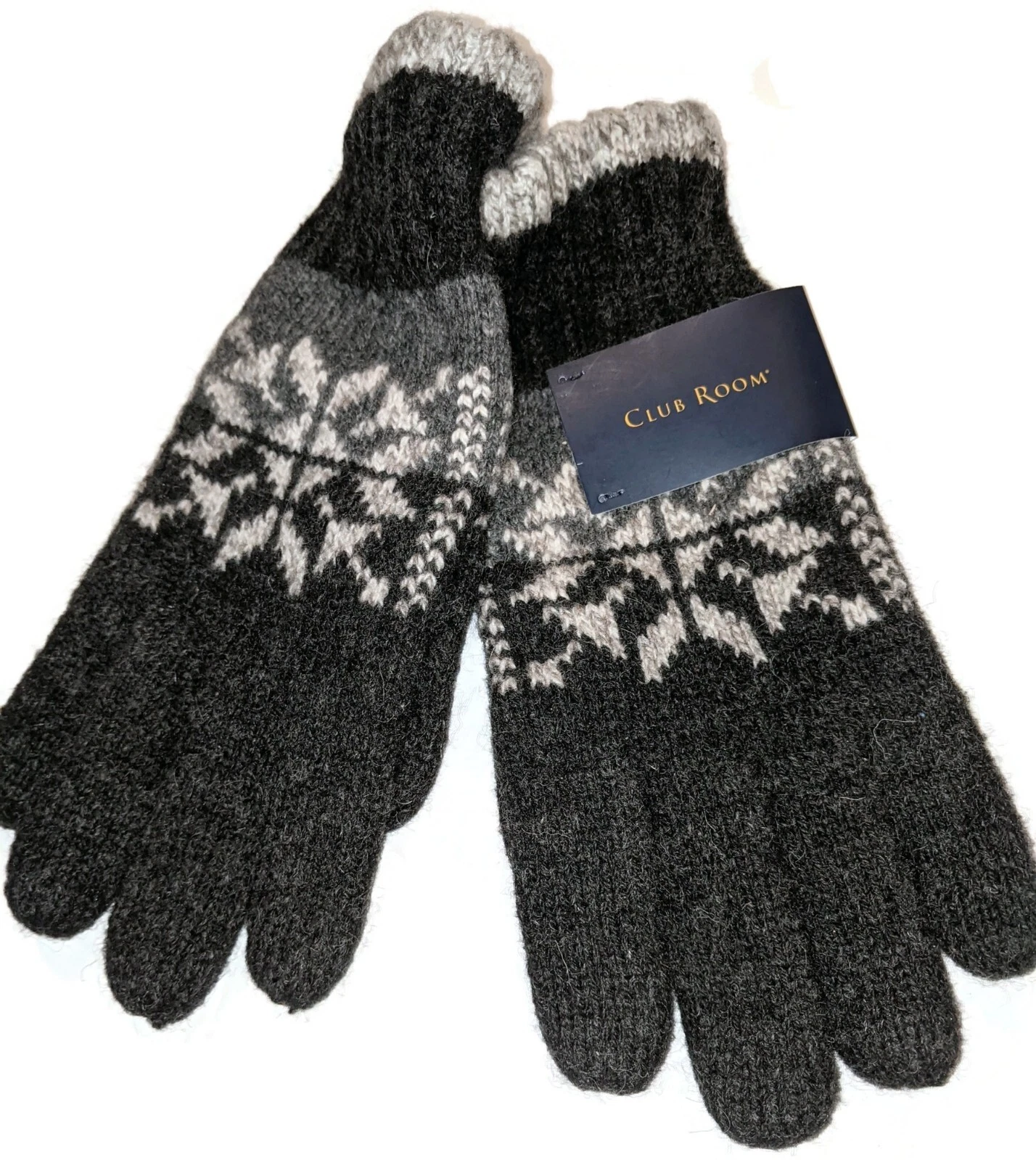 Club Room Men's Wool Blend Gloves, Gray, S/M