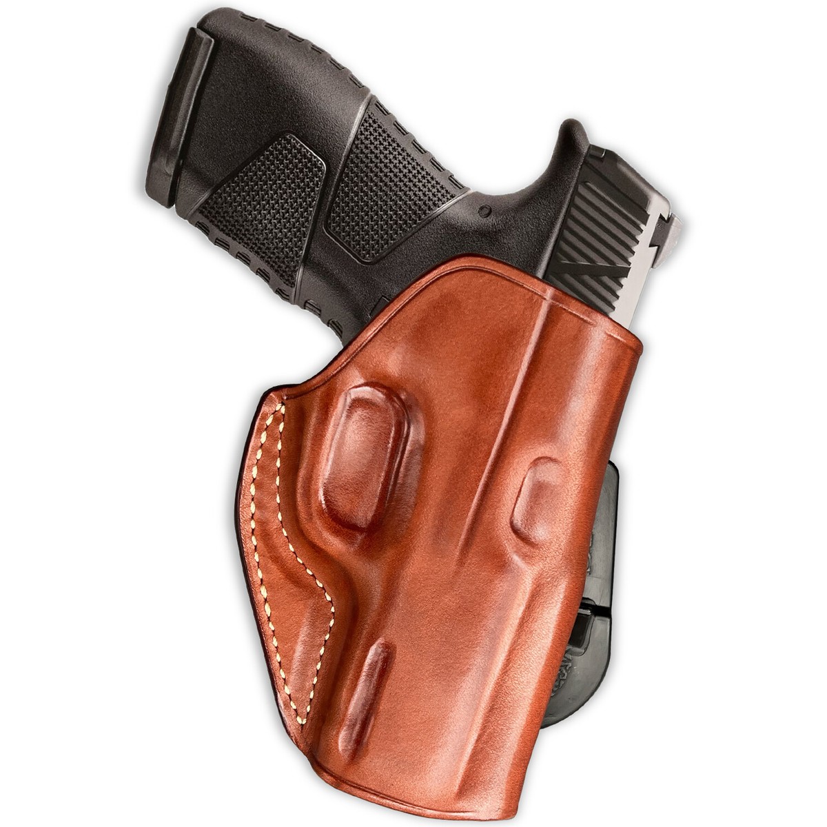 Leather OWB Paddle Holster Fits, Mossberg MC2C 9mm Compact 3.9