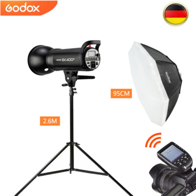 Godox SK400II Studio Blitz + XPro-F Blitzauslöser für Fujifilm+ Softbox + Stativ
