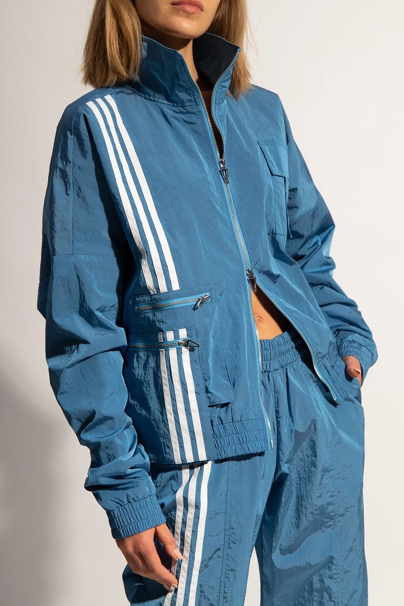 adidas Originals Ivy Park Lite Blue Nylon Fashion Track Jacket