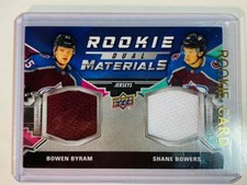  2020-21 UD Rookie Dual Materials #RDMBB Bowen Byram Shane Bowers Avalanche
