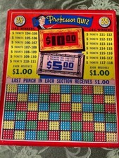 Vintage "Professor Quiz " 25-Cent 1200 Hole 13" Punch Board Game board #12-164
