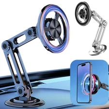 Magnetic Car Phone Holder Dashboard Phone Mount Aluminum For iPhone Universal