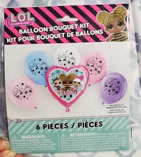 New L.O.L. Surprise Balloon Bouquet Kit 6 PC Mylar Foil Latex Birthday Party 