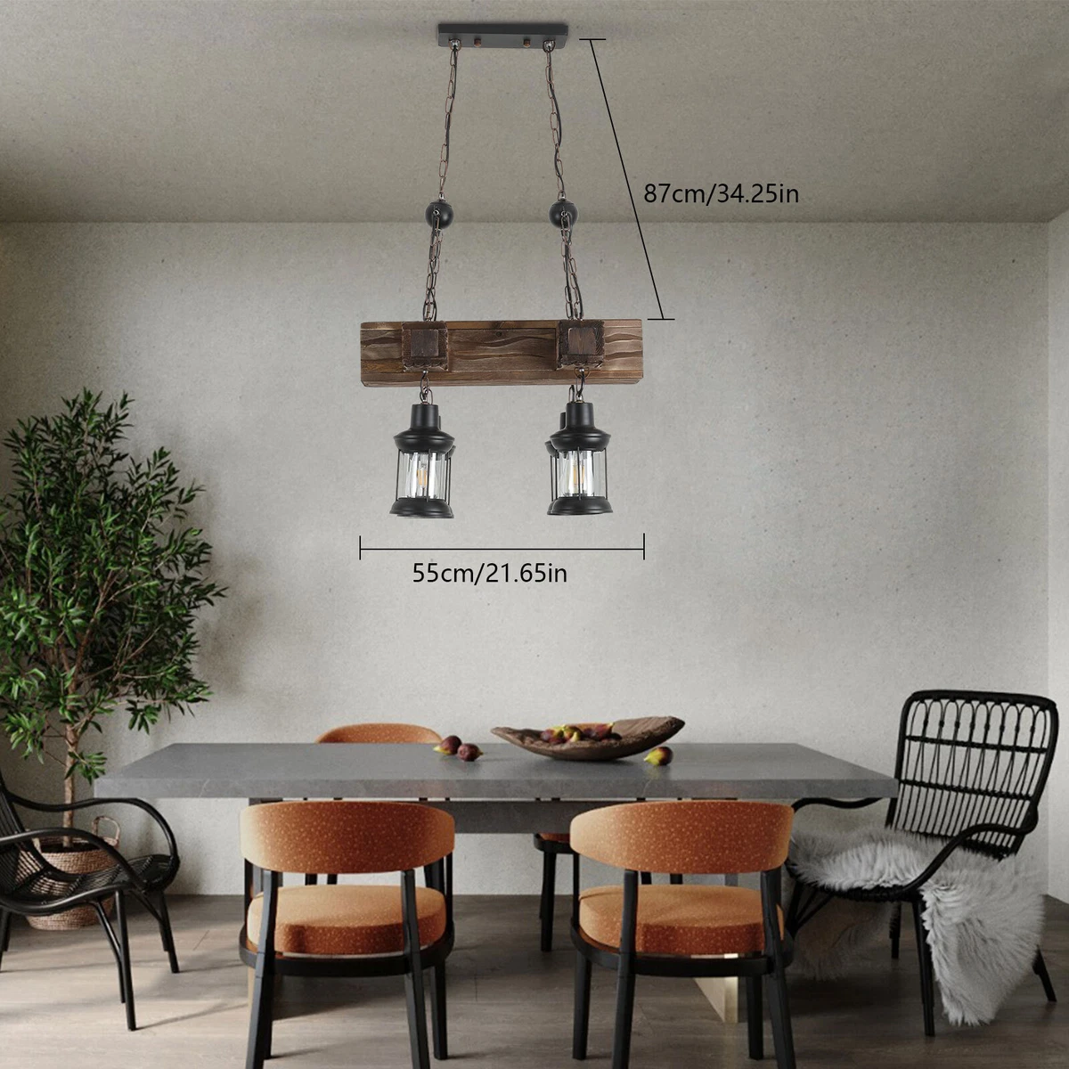 Ceiling Light W Ajustable Chain Modern Rustic Retro Chandelier