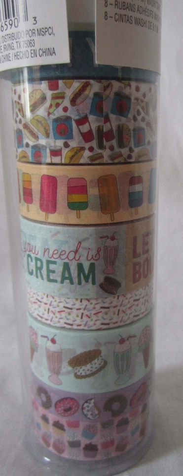Recollections Washi Crafting Tape FOOD Ice Cream Donuts Hot Dog Pizza Taco 8 pcs - Image 4 of 4