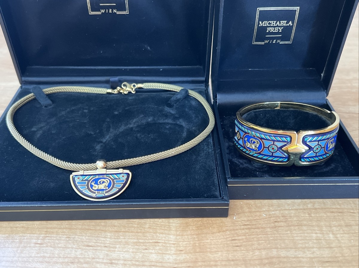Rare Michaela Frey Wein Zodiac Set Ram Aries Necklace Bracelet In