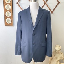 Theory Mens 42R Blue Wool Tailored Blazer Two Button Office Sportscoat