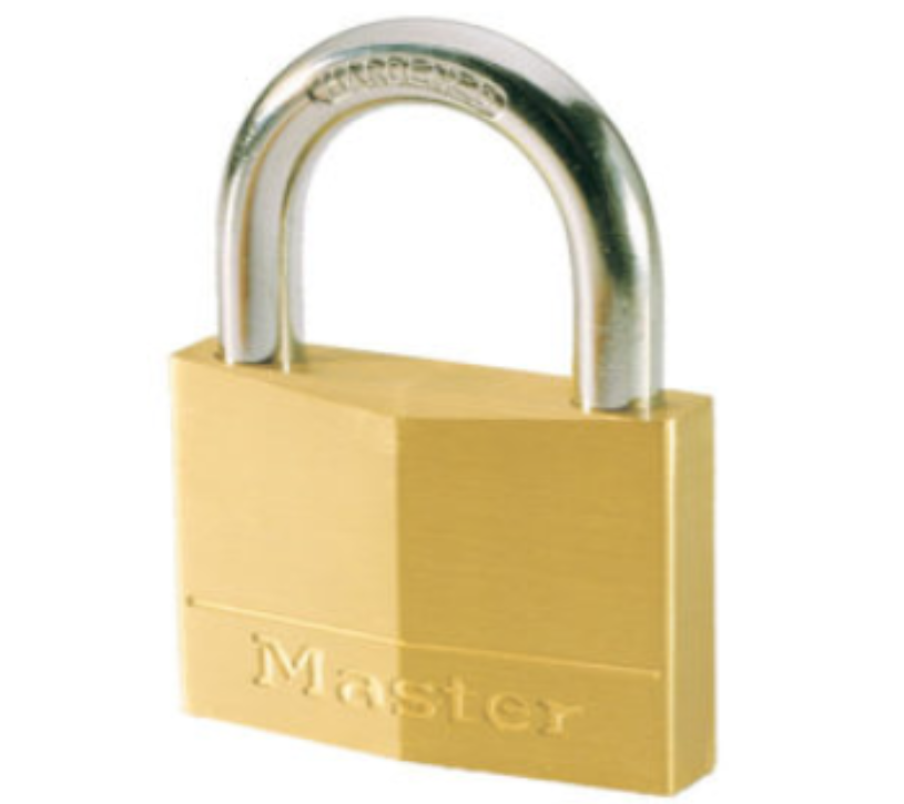 MASTER LOCK- LUCCHETTO IN OTTONE MASSICCIO ARCO ACCIAIO TEMPERATO 70x36x11 MM