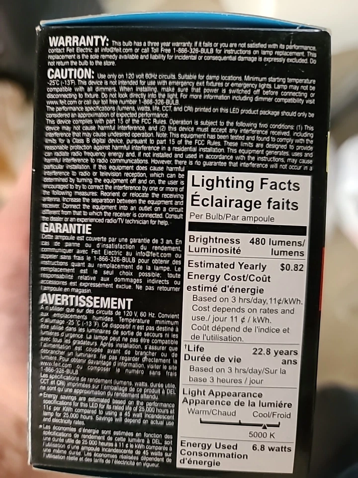 NEW Feit Electric LED Dimmable R 20 Reflector 45 W Replacement Light Bulb - Image 3 of 4