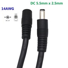 14AWG DC 5.5mm x 2.5mm Extension Cable Power Supply CCTV Camera LED Strip 1pcs