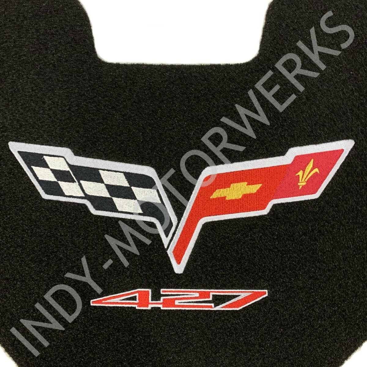 C6 CORVETTE TRUNK LID LINER WITH 427 + CROSS FLAG EMBROIDERED