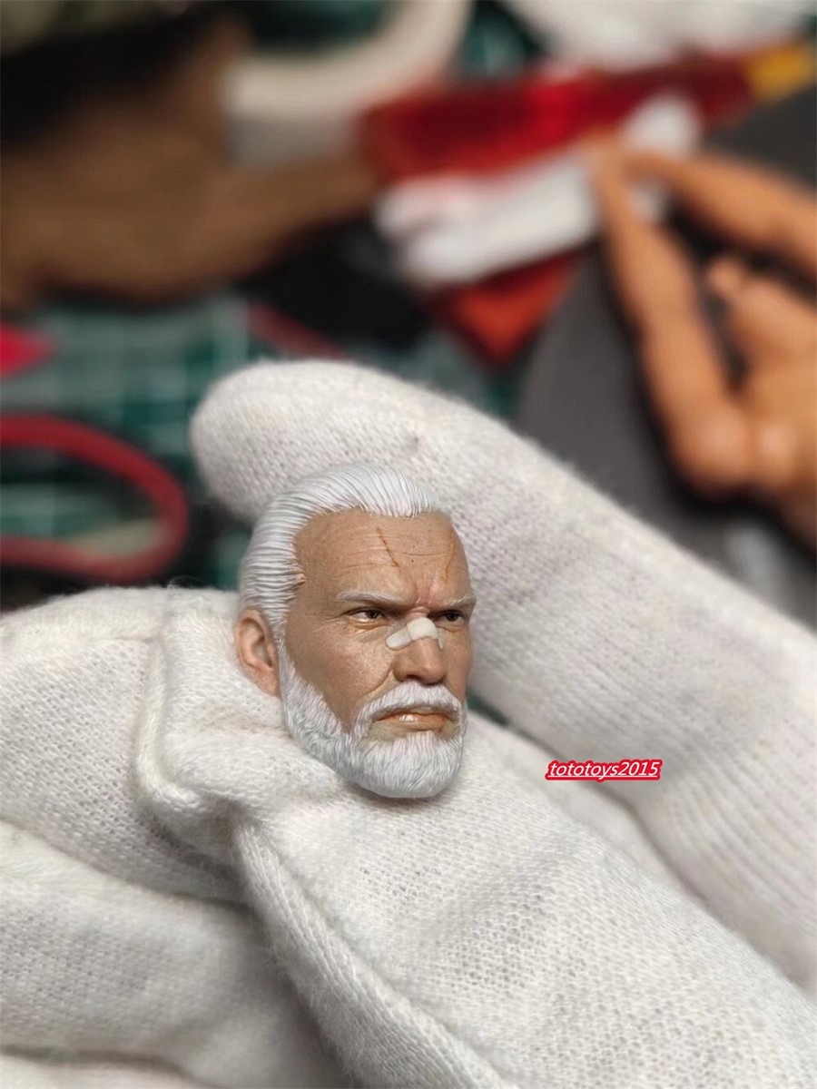 1/12 Old Punisher White Hair War Damage Head Sculpt Fit 6
