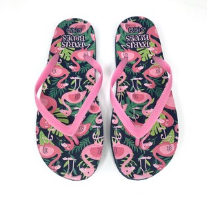 pink and green flip flops