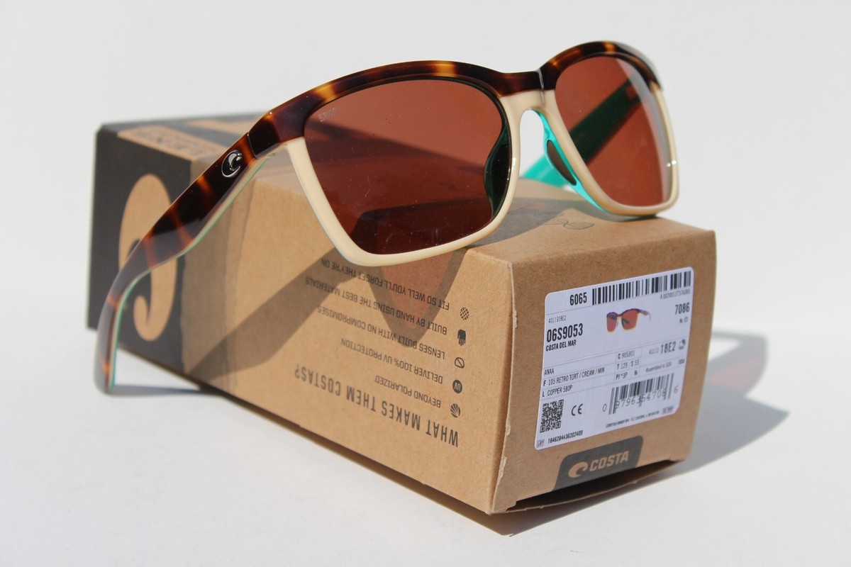 Costa Del Mar ANAA Polarized Sunglasses | Retro Tortoise Creme / 580P Copper NEW Costa Anaa Polarized Sunglasses - Shiny Retro Tortoise Cream  main image 4