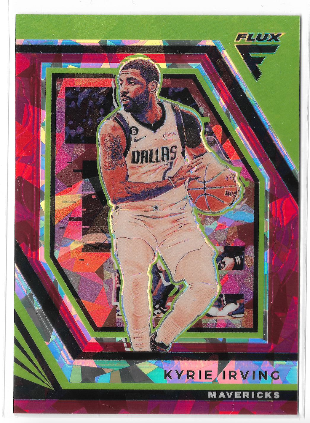 2023-24 Flux Red Cracked Ice Prizm #142 Kyrie Irving Dallas Mavericks Duke