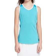 Prince Youth Girls' XS 6-7 Match Mesh Tennis Pickleball Tank Blue White Shirt
