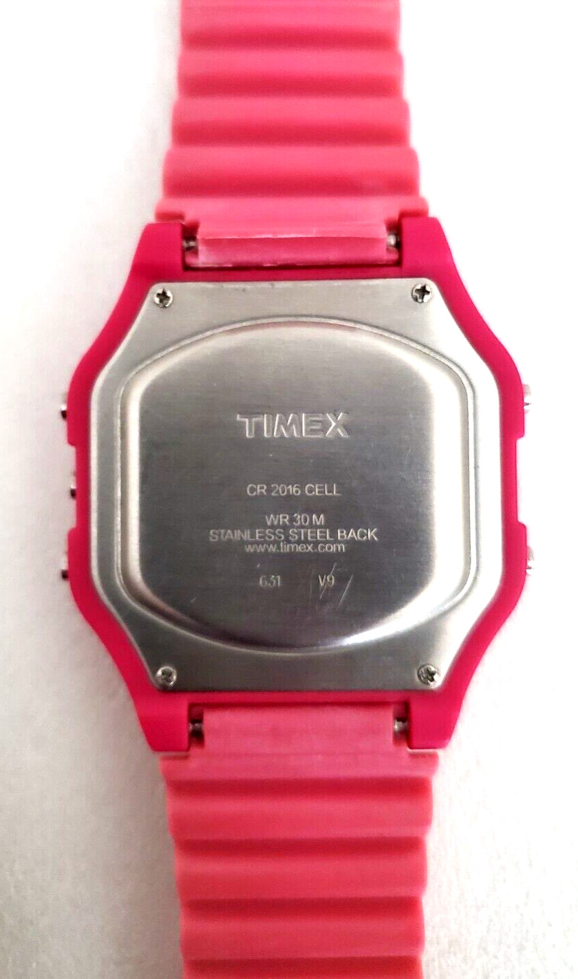 TIMEX Digital Indiglo watch 631 V9 cherry red. Works. image 4
