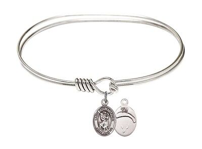 Christopher 8 inch Round Double Loop Bangle Bracelet with a St Field Hockey charm. 