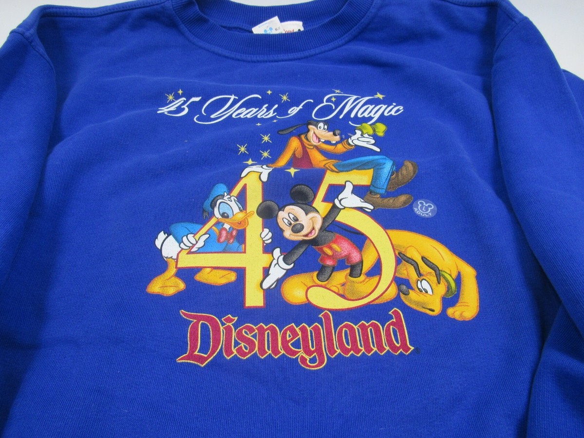 00s Disney Vintage 45 years majic スウェット Disneyland 45 Years of Magic Blue Sweatshirt Size Adult