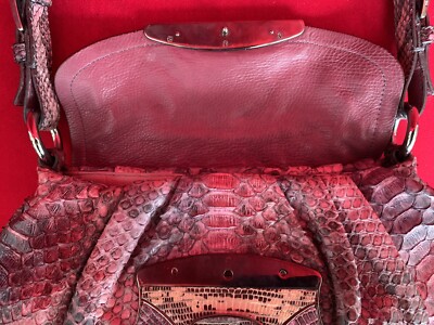 Prada Pink/Purple Python Leather Small Shoulder Bag W Prada Pink/Purple Python Leather Small Shoulder Bag W