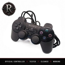 Official Sony DualShock 2 PS2 Controller Black (fully working & clean)