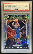2019-20 Panini Prizm Zion Williamson Far Out! Fast Break RC #24 Pelicans PSA 9