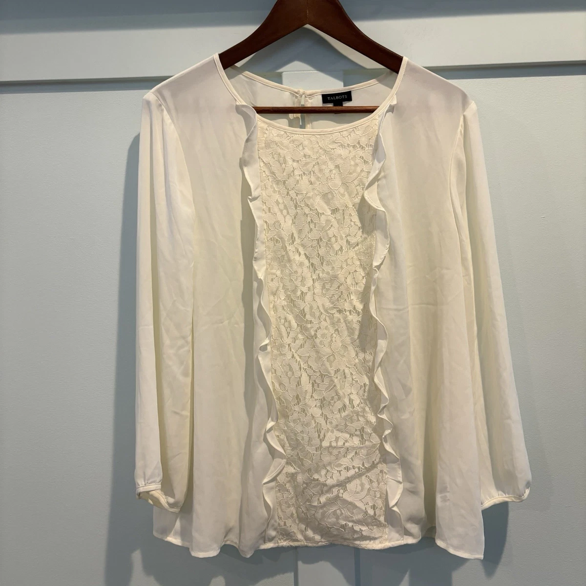 Top Féminin Décontracté Bon Marché En Polycoton Beige à Détails En Dentelle - Taille M - En Excellent état