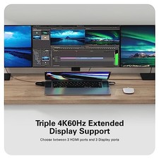 HYPERDRIVE 4K MULTI-DISPLAY DOCKING STATION FOR 13 16  MACBOOKS - SPACE GRAY
