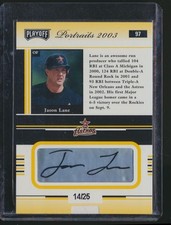 2003 PLAYOFF PORTRAITS YELLOW /25 AUTO JASON LANE ASTROS