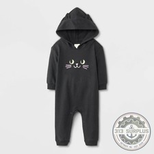 Cat Jack Black Halloween Hooded Romper, 18M