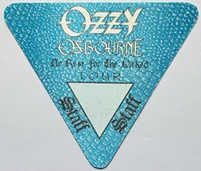 * OZZY OSBOURNE * - SATIN BACKSTAGE PASS - 1988 - 1989 - NO REST FOR THE WICKED